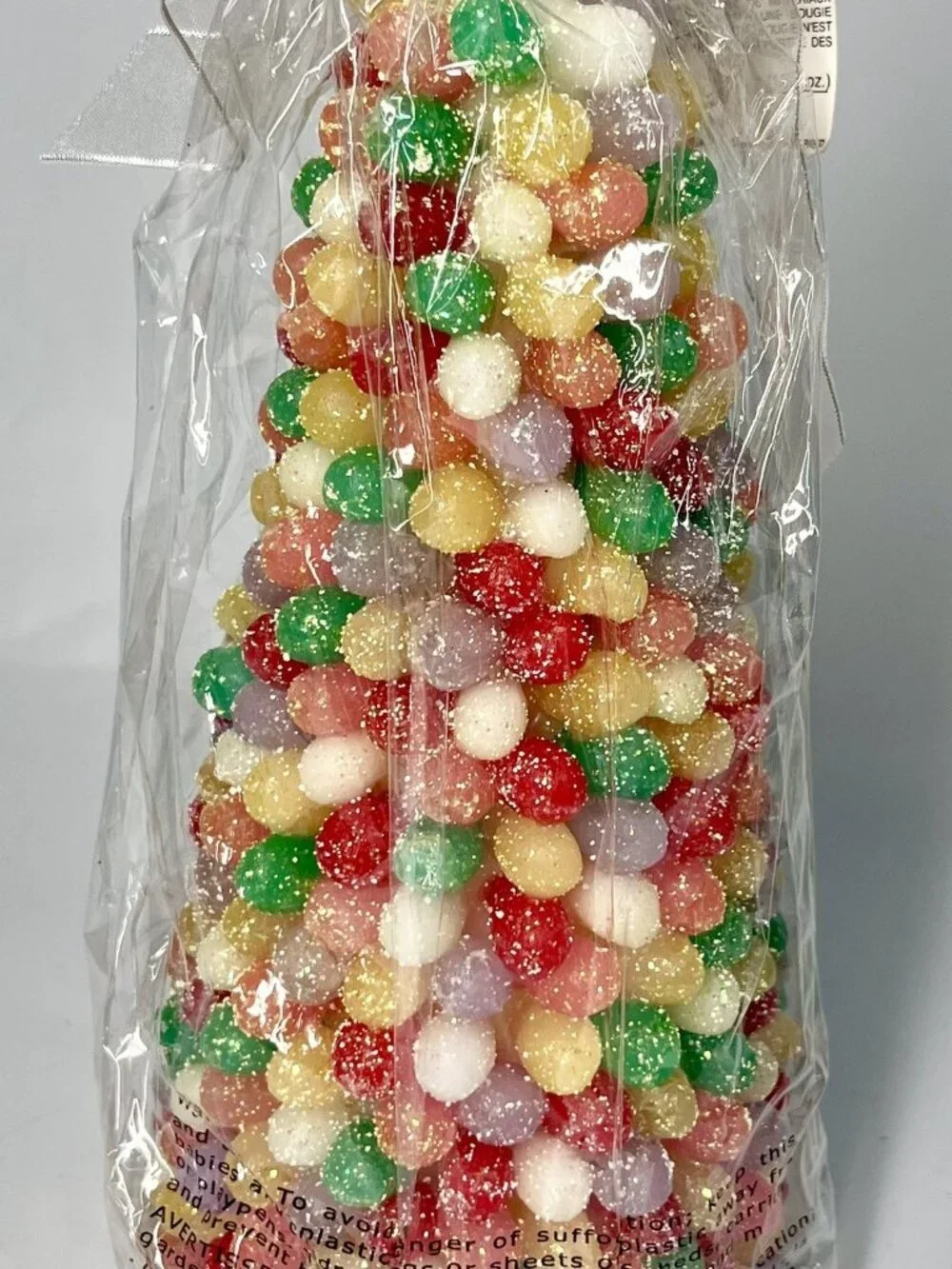 NEW Dept 56 Candy Glitter Gumdrop Tree Christmas Wax Candle 9 inch Colorful